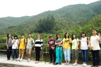 College students joining a hike at Sai Kung